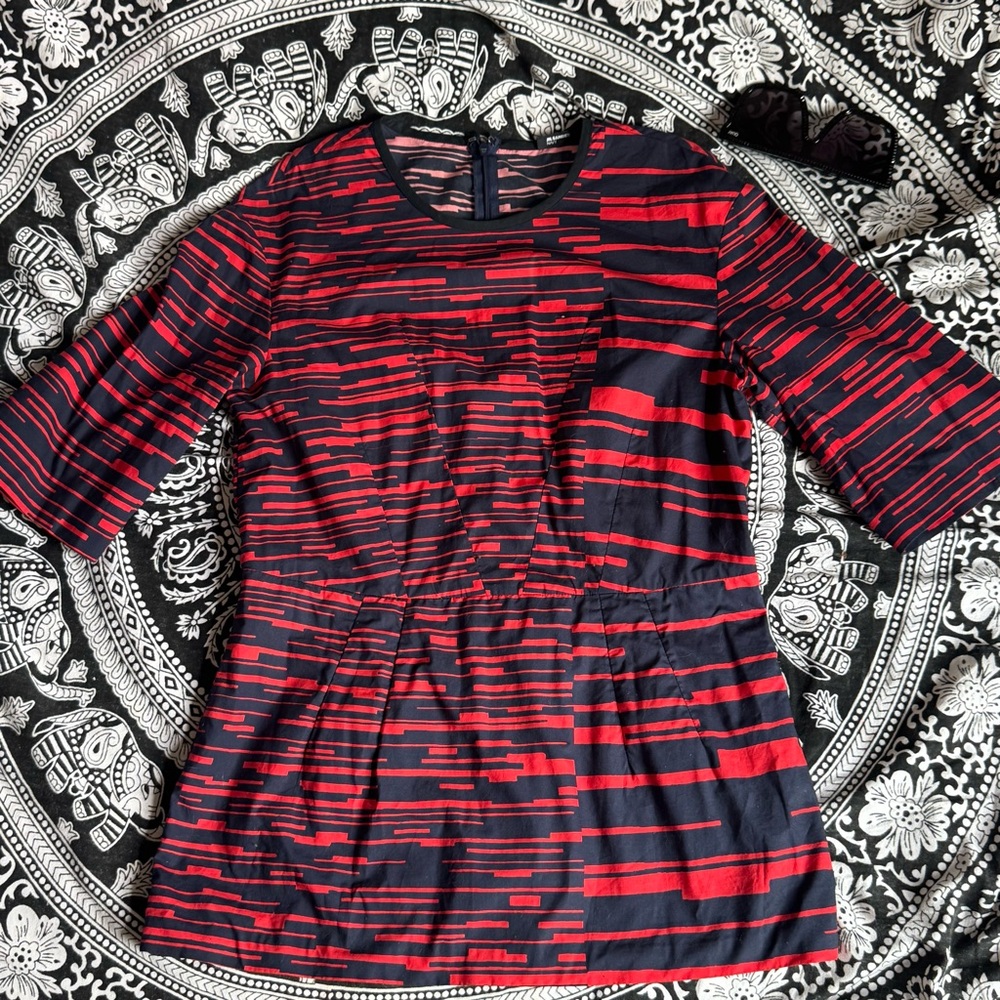 Jil Sander Navy Geometric Stripe Top – Made in Italy  Size 38 (US 2/4)